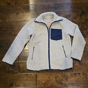 NWT Kori Sherpa Jacket Gray & Navy Size S